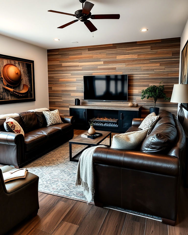 leather furniture for a luxe look tv room