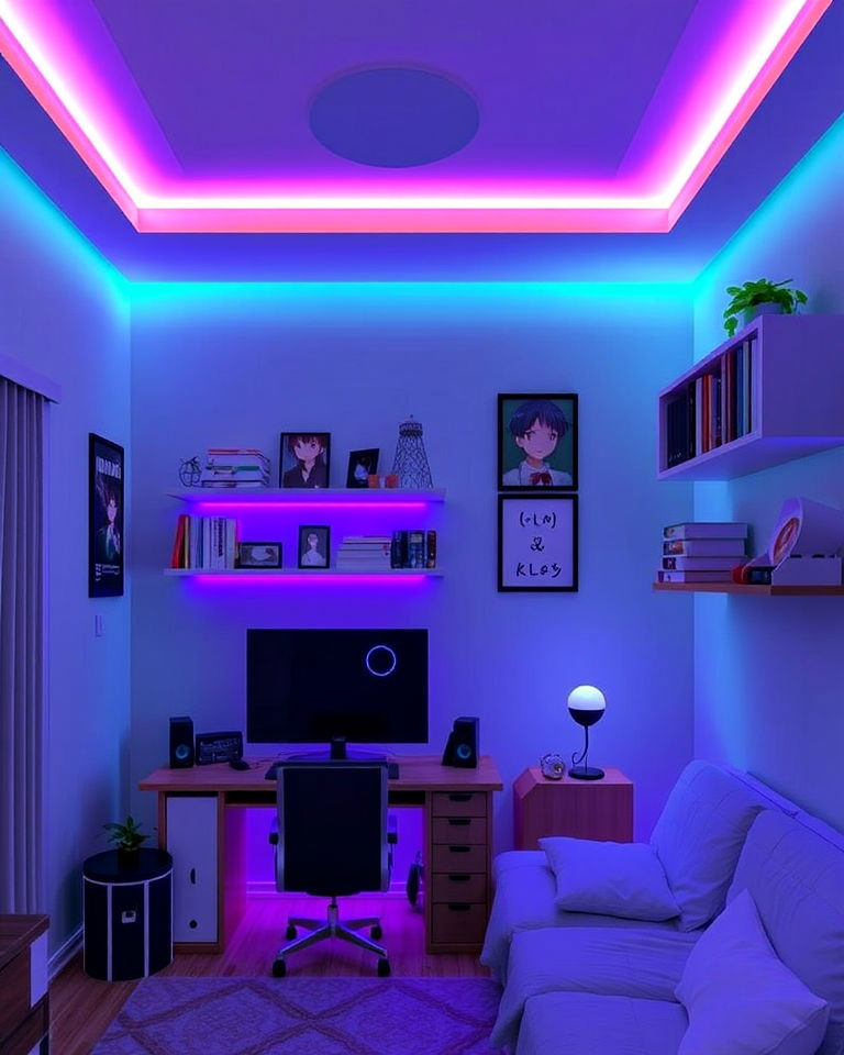 led strip lighting anime room