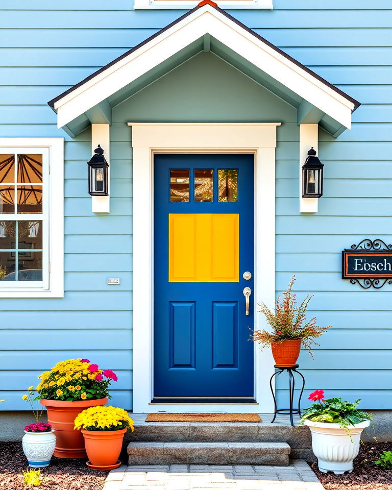 light blue with contrasting door