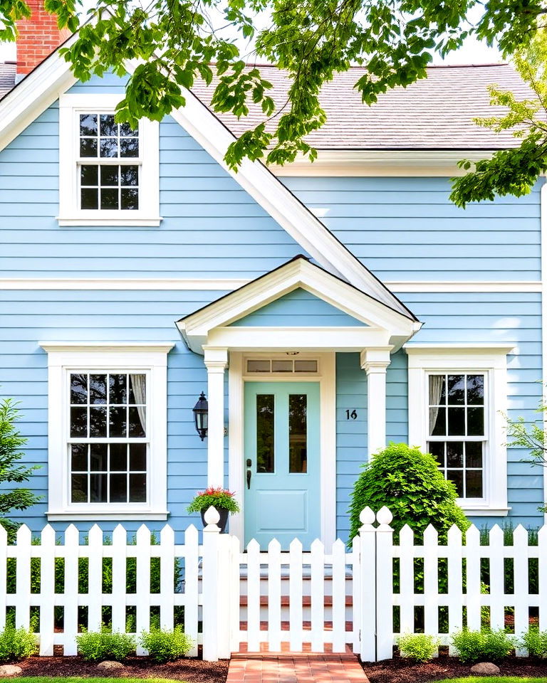 light blue with white trim