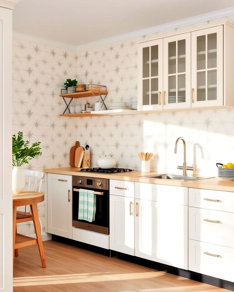 light colored wallpaper for kitchen
