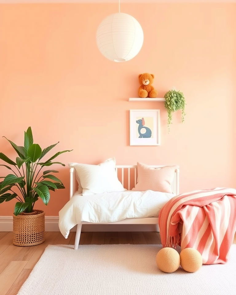 light peach home for playful warmth