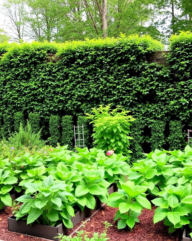 living fence with shrubs