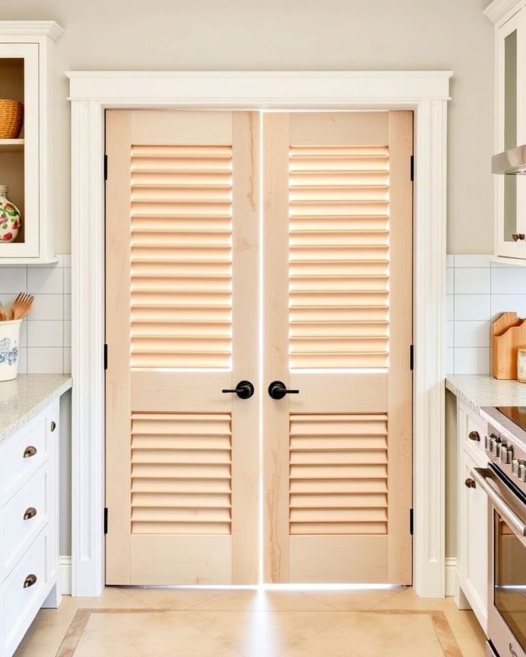 louvered kitchen doors for a coastal feel