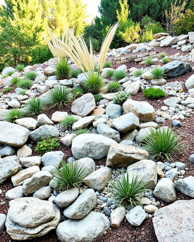 low maintenance natural rock garden