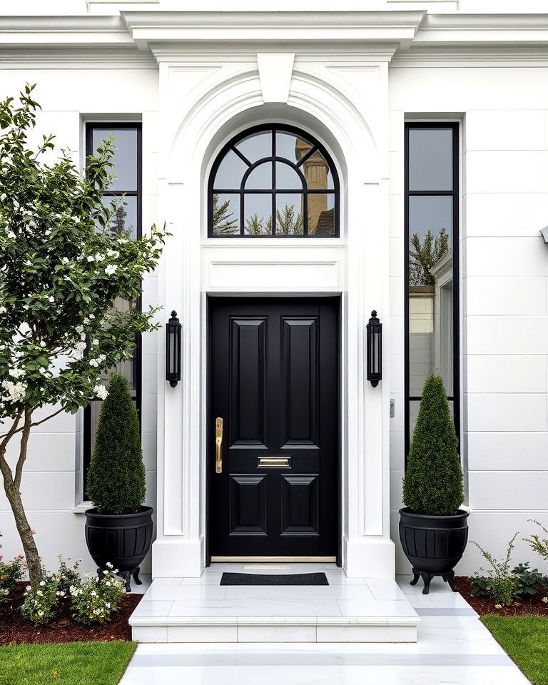 luxe urban penthouse with black door