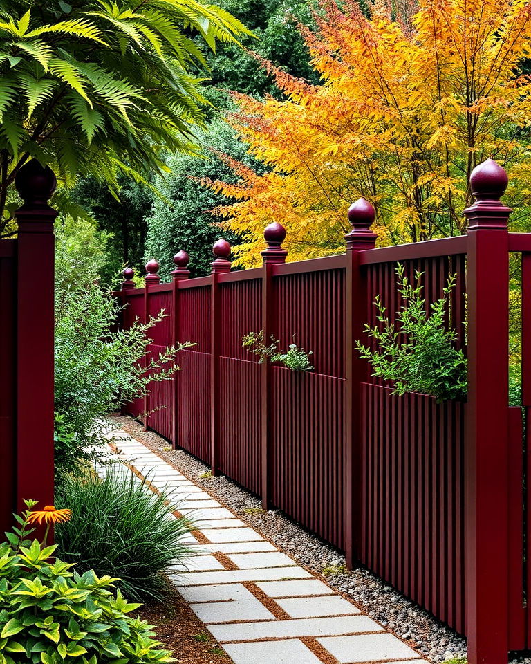 luxurious burgundy color fence
