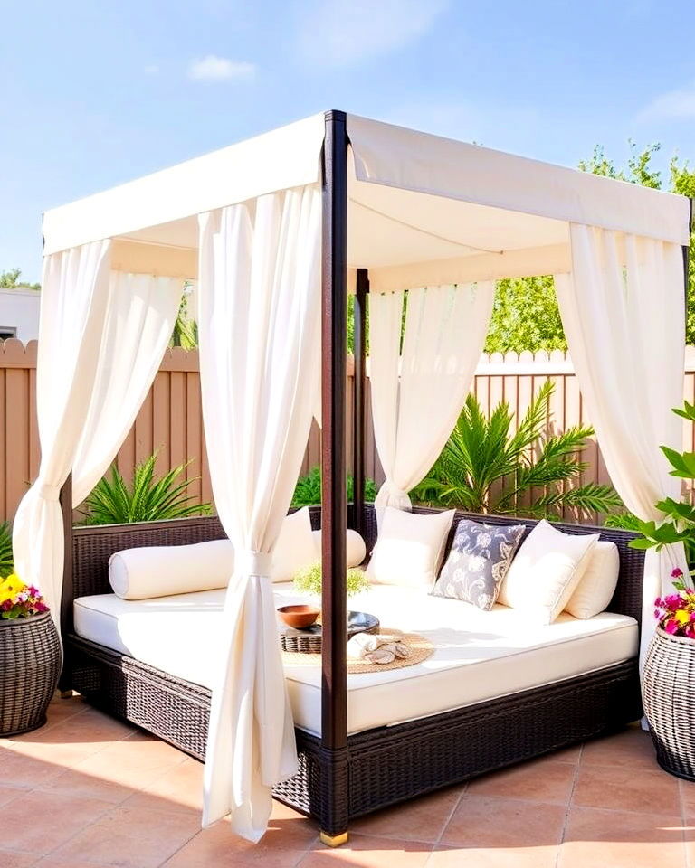 luxurious canopied daybed
