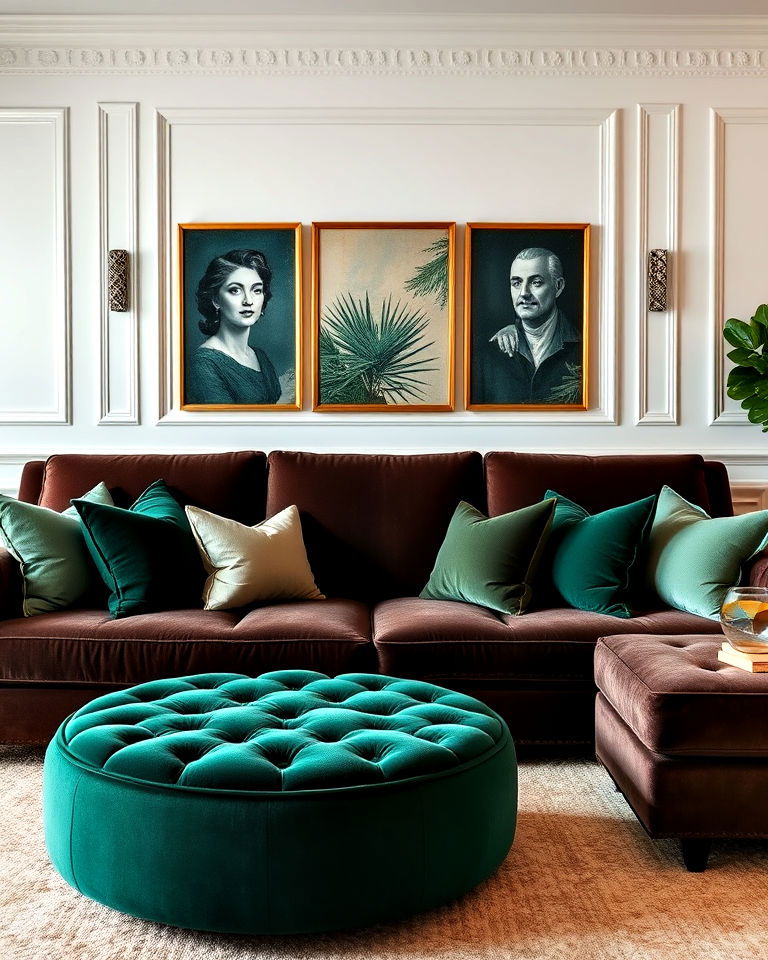 luxurious velvet accent living room