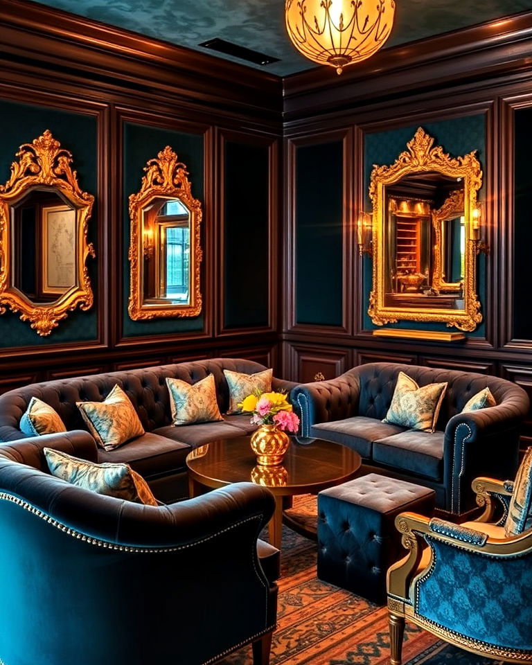 luxurious velvet and gold
