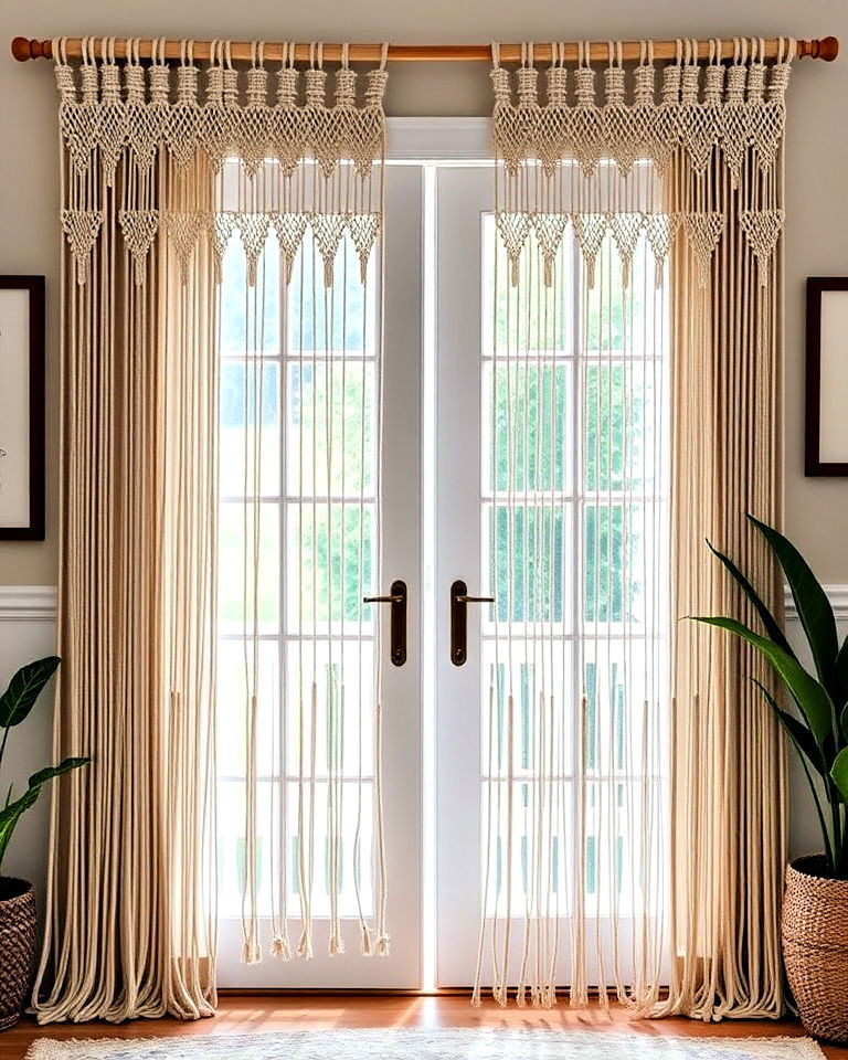 macrame curtains for bohemian flair