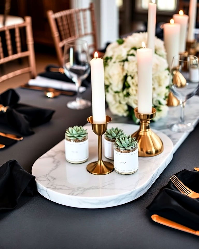 marble and brass accents