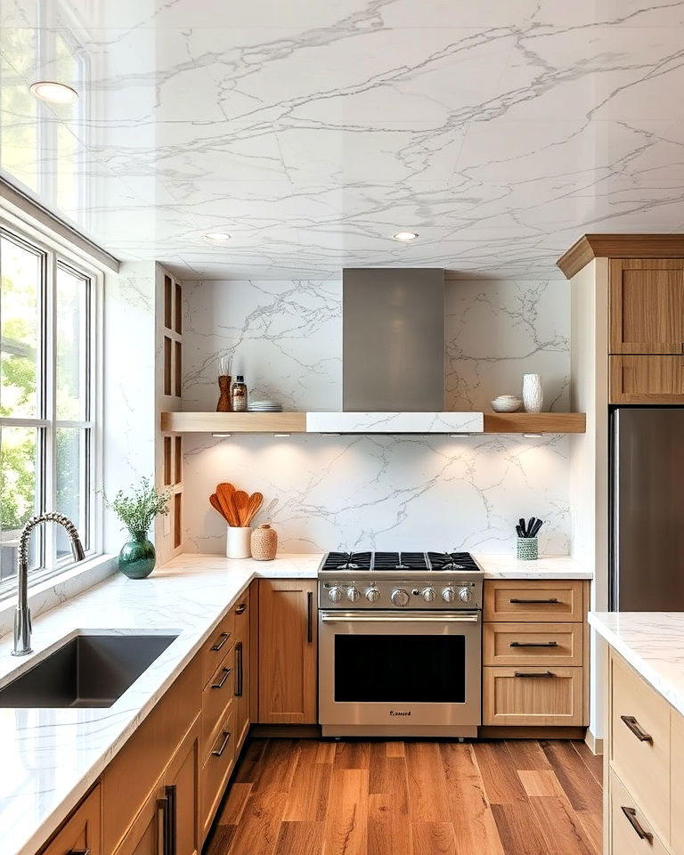 marble or granite finish for a luxurious look