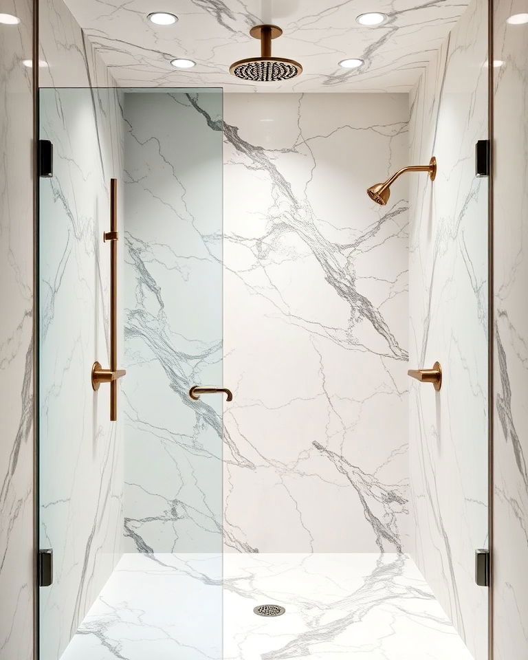 marble surround shower for timeless elegance