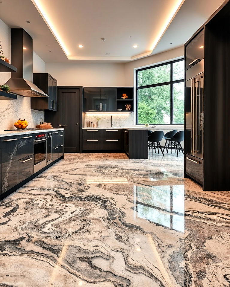 marbleized epoxy finish floor
