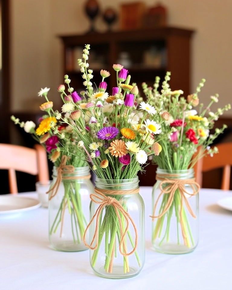 mason jar bouquets