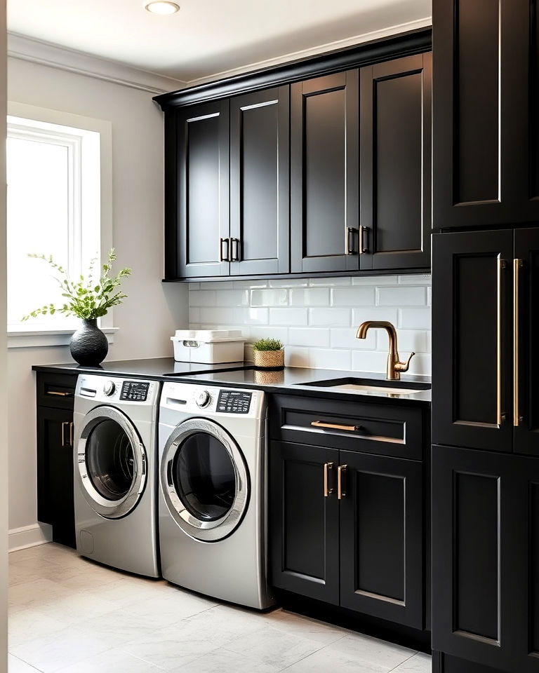 matte black cabinets for sleek storage
