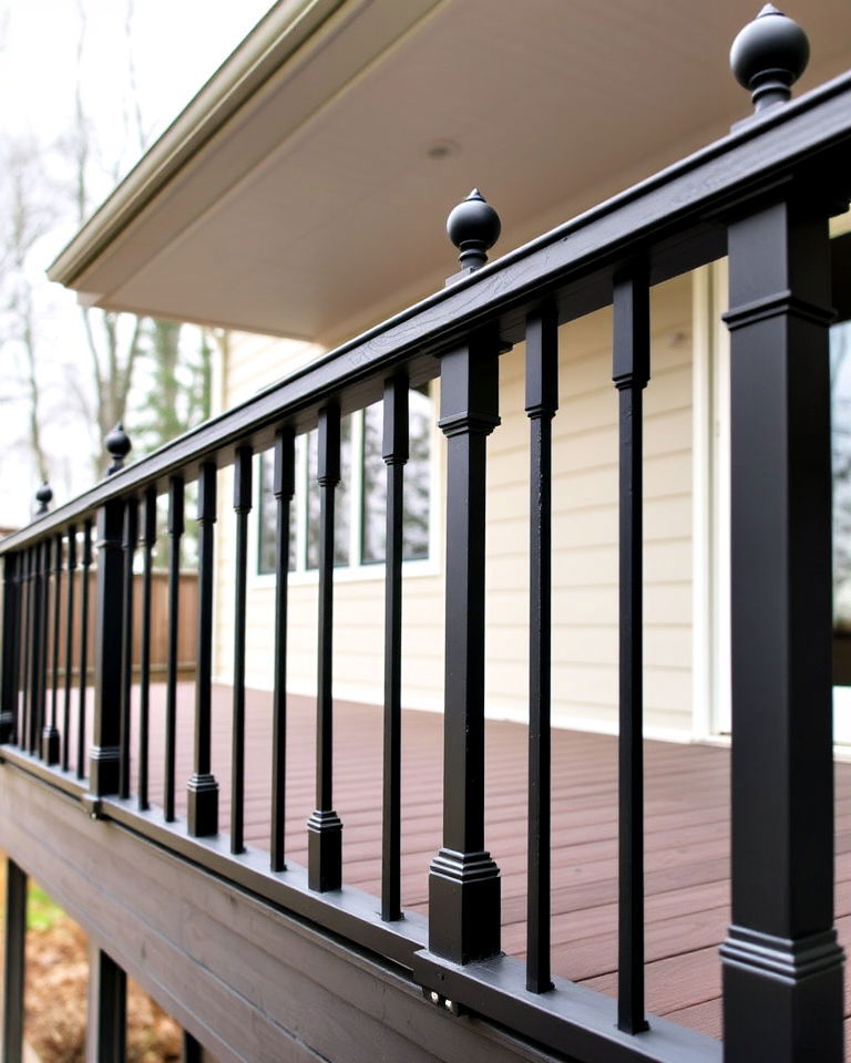 matte black iron balusters