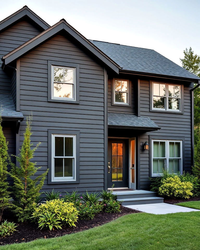 matte black siding exterior house