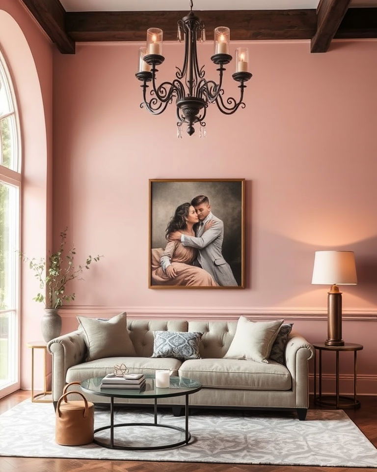 mauve blush formal living room for romantic hues