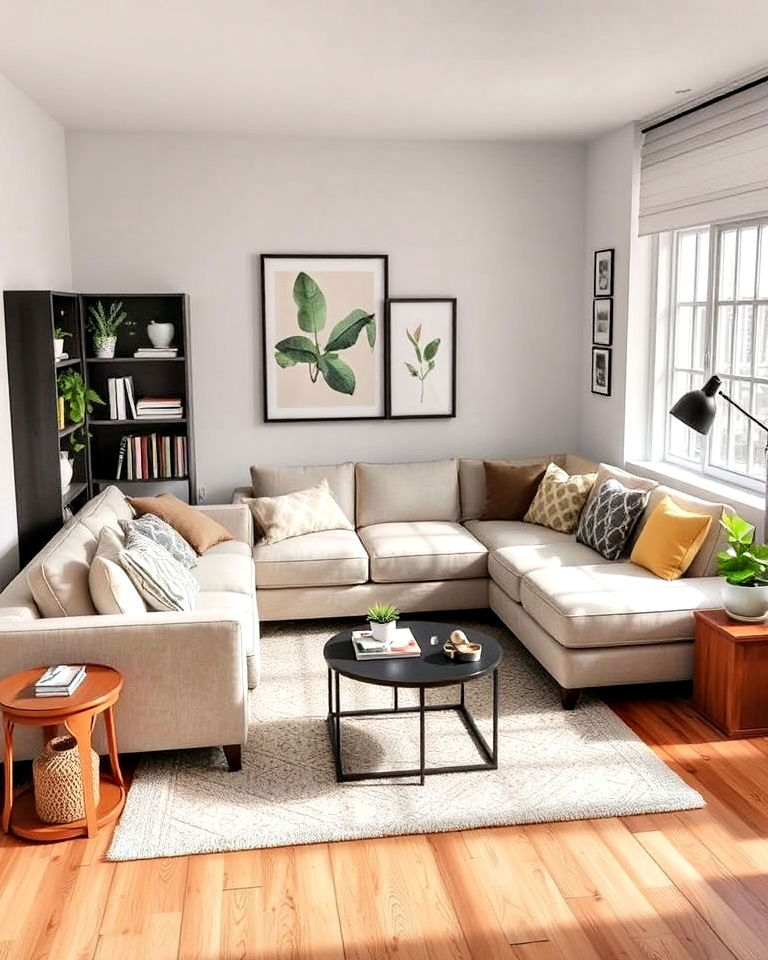 maximize corners with l shaped furniture