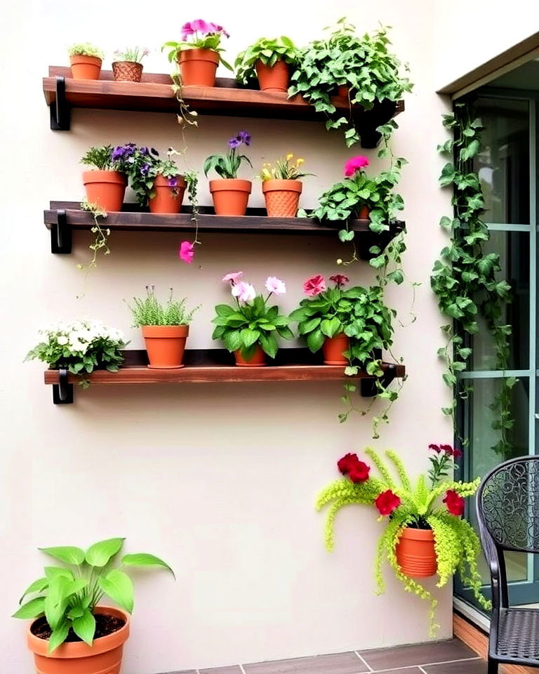 maximize wall space with hanging garden shelves
