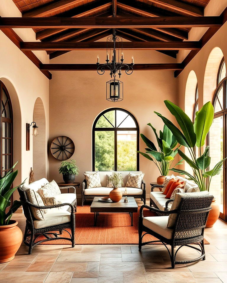 mediterranean villa inspired living room design