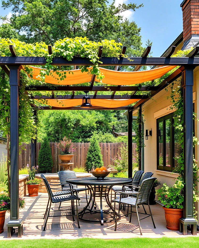metal pergolas for rustic outdoor spaces