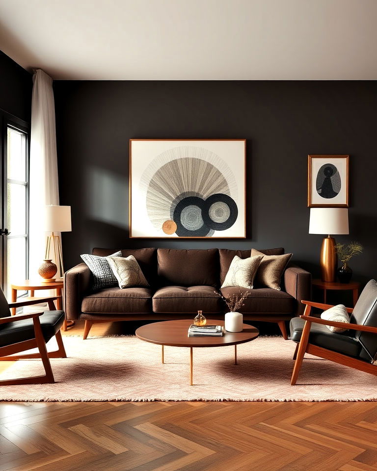 mid century modern living room