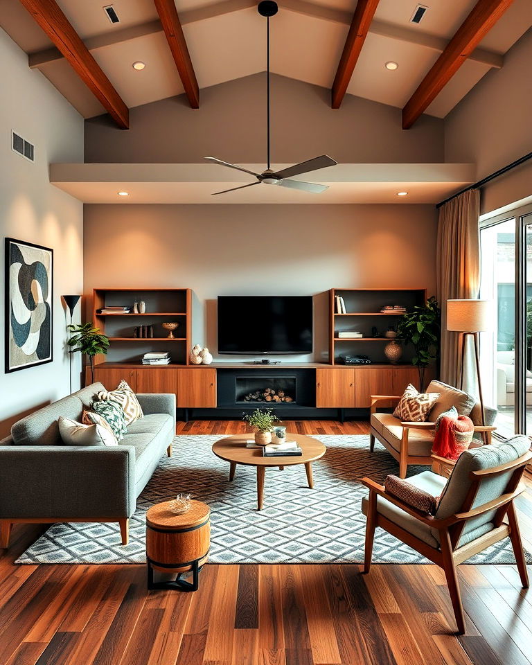 mid century modern living space