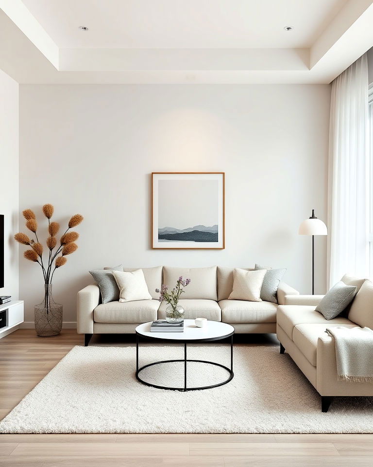 minimalist chic living room design