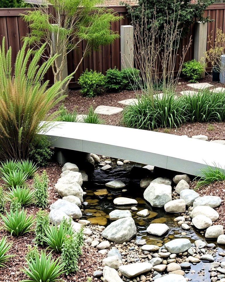 minimalist concrete bridge for garden