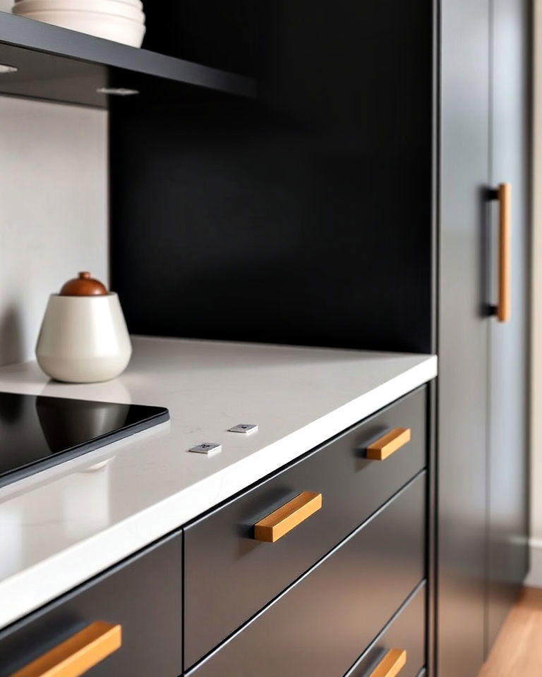 minimalist kitchen drawer pulls