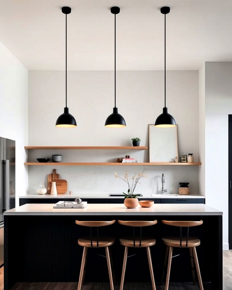 minimalist lighting for japandi kitchen