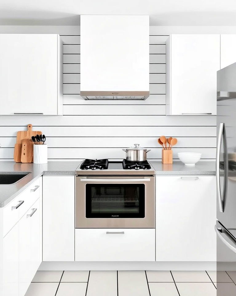 minimalist lines wallpaper for the kitchen