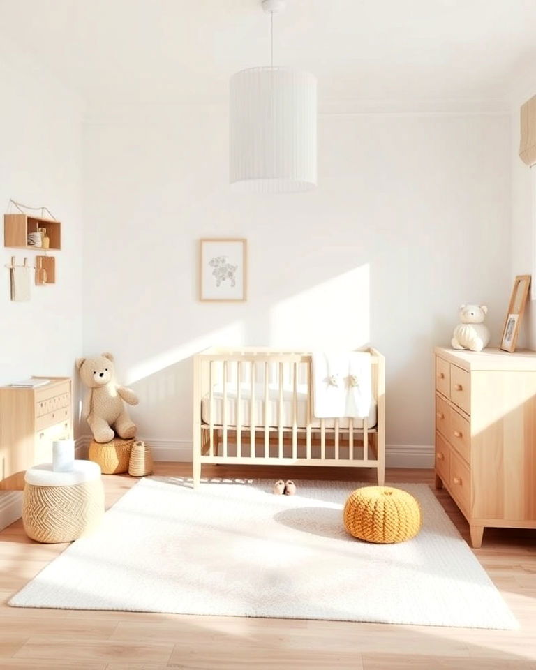 minimalist soft scandinavian inspired nursery
