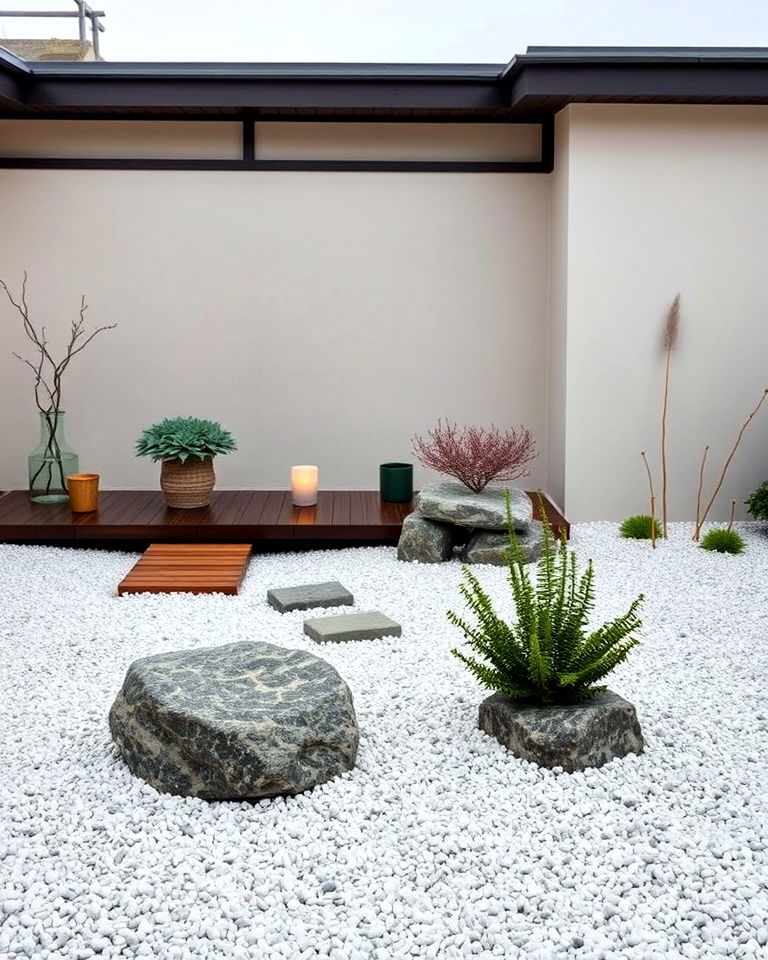 minimalist zen gravel garden
