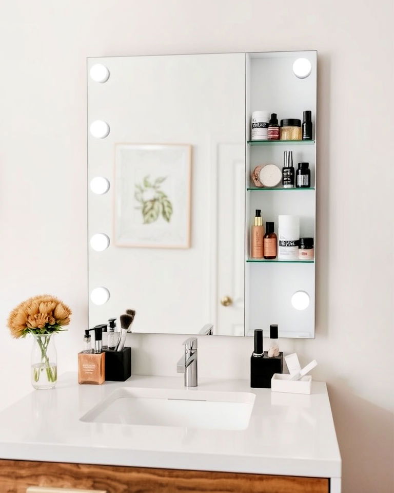 mirror with built in storage