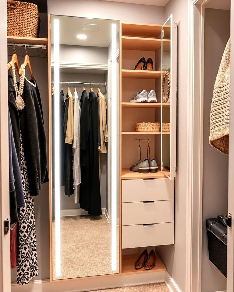 mirror with built in storage