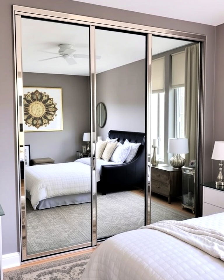 mirrored closet doors