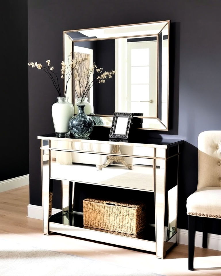 mirrored console table