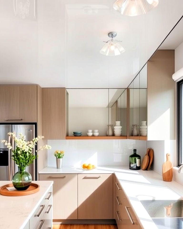 mirrored soffit for a spacious feel
