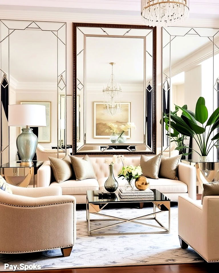 mirrored surfaces and furniture