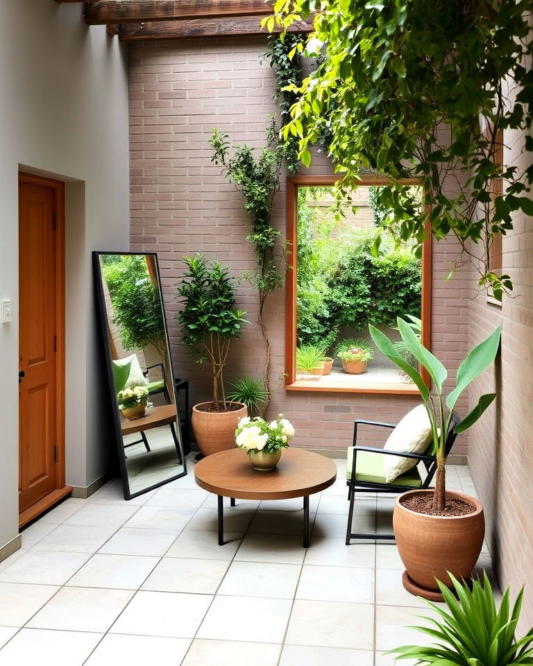 mirrors for small courtyard