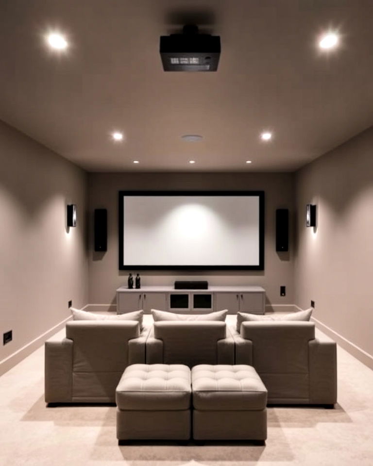 modern aesthetic for basement theater