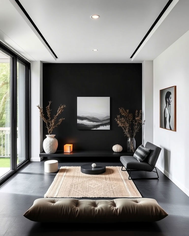modern and sleek meditation room
