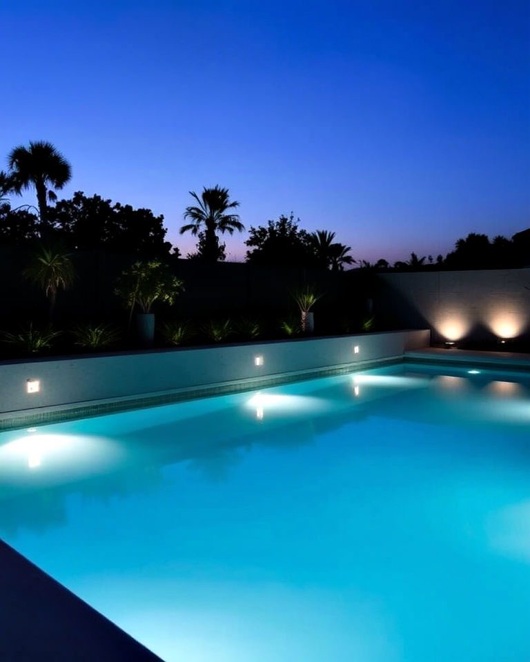 modern and sleek recessed led pool lights