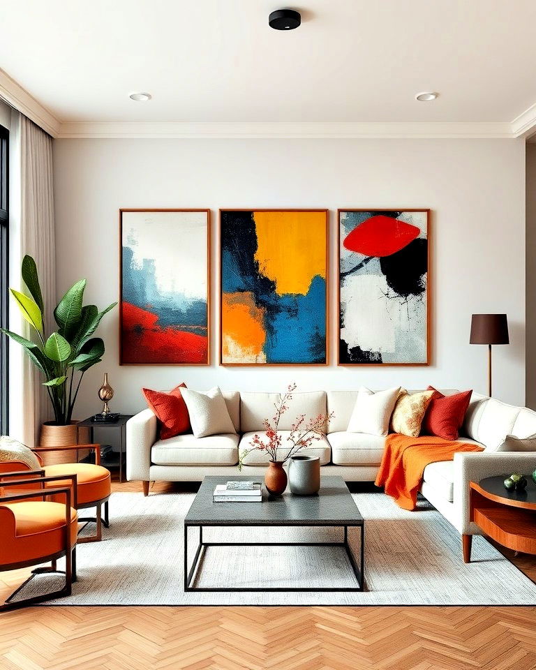 modern art inspired living room