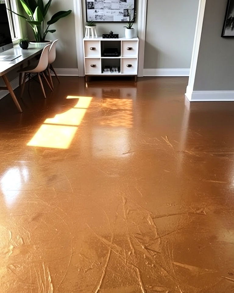modern bold metallic sheen concrete floor
