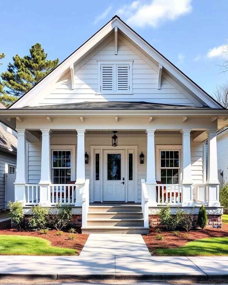 modern charm white craftsman bungalow